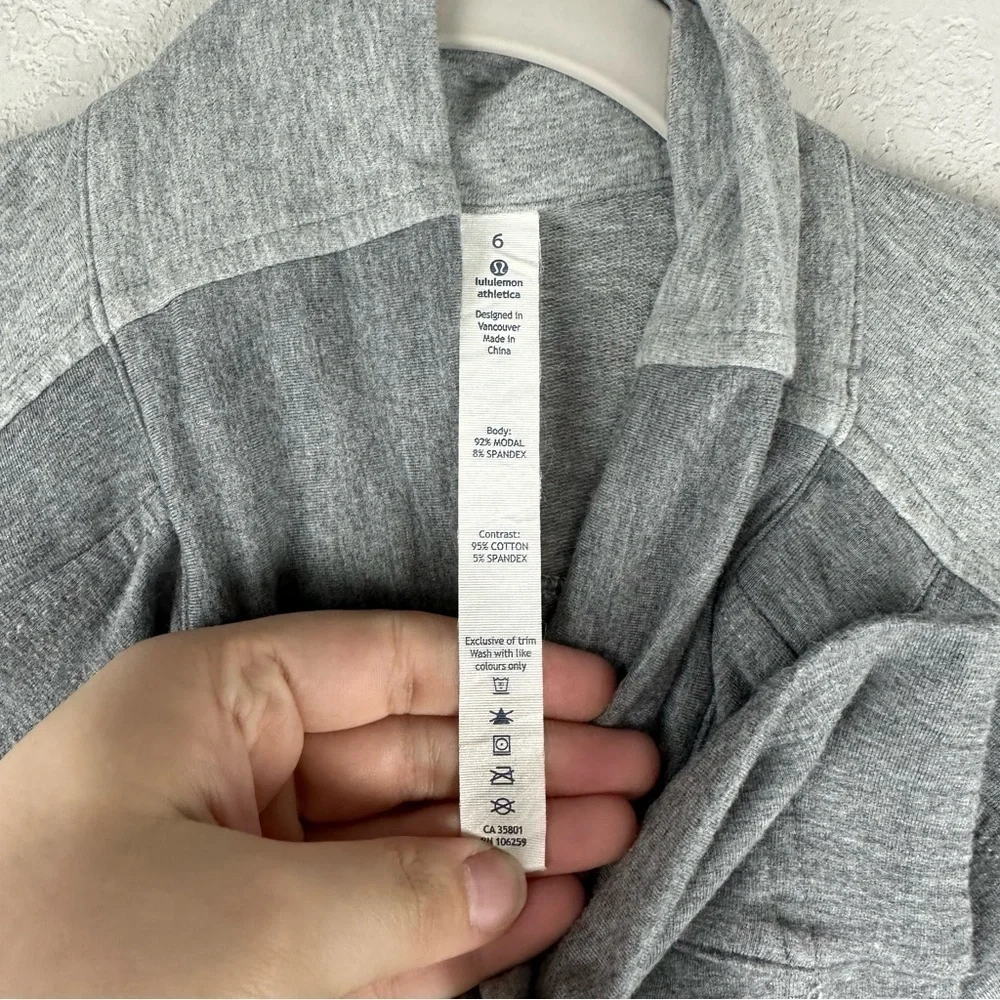 Lululemon Heathered Mod Medium Gray Athleisure Coast Wrap Size 6